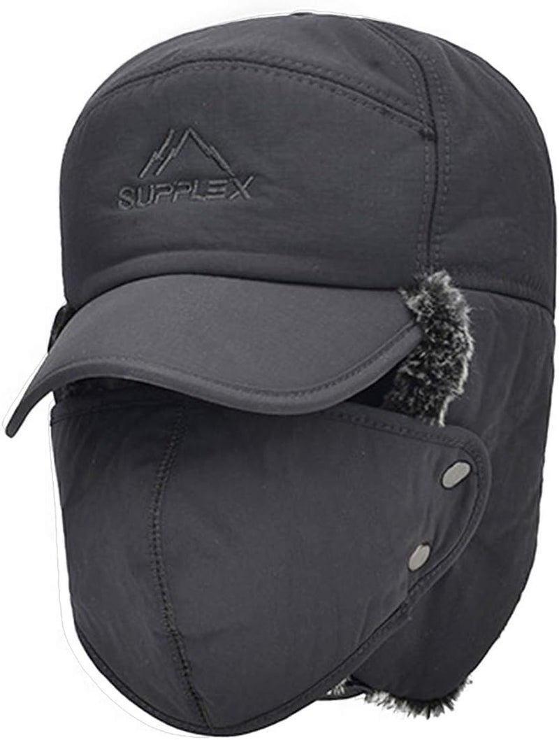 Holiberty Mens Winter Thermal Trapper Hat Russian Ushanka Ski Hunting Dad Cap Ear Flaps Motorcycle Cycling Mask Women Warm Fur Snow Hat - Image 1